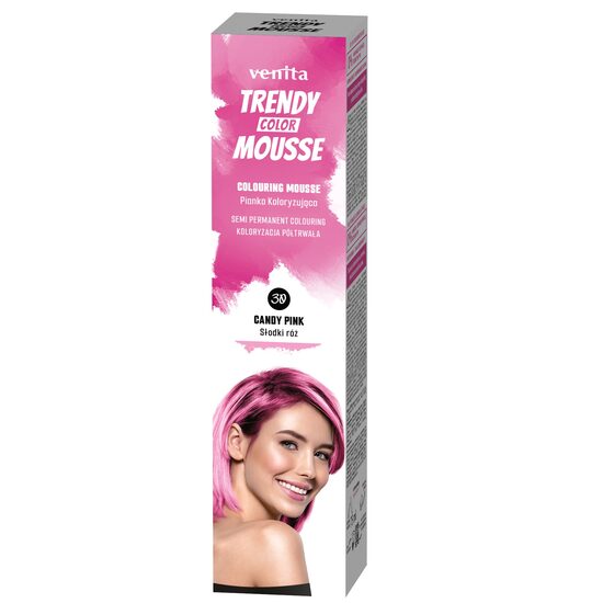 Spumă Colorantă de Păr Trendy, Venita, nr 30, Candy Pink, Roz