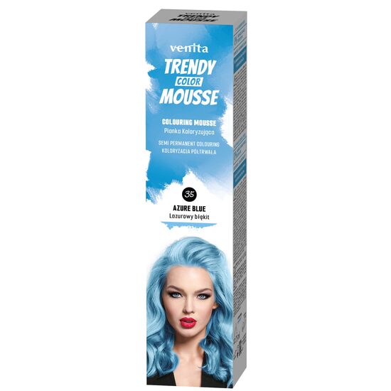 Spuma Coloranta pentru Par Trendy Venita nr. 35 Azur Blue - Albastru Azuriu Vibrant