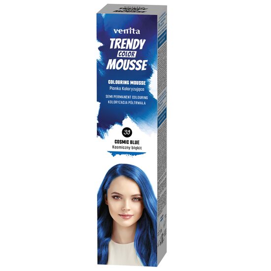 Spuma Coloranta pentru Par Trendy Venita nr. 39 Cosmic Blue - Albastru Închis Strălucitor