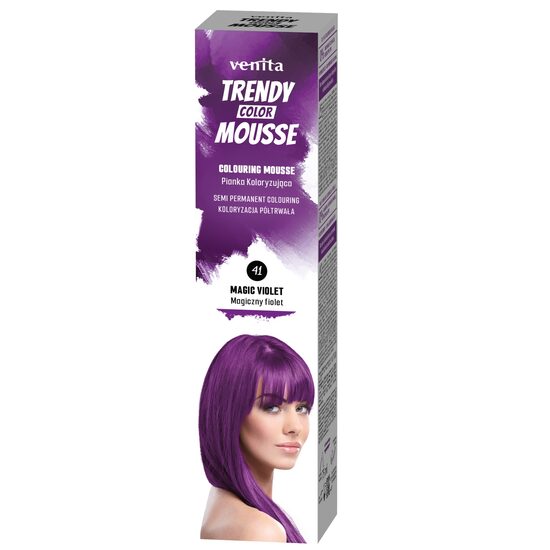 Spumă Colorantă pentru Păr Trendy Venita nr. 41 Magic Violet - Violet Intens și Fermecător