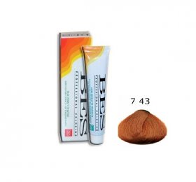 Vopsea de Par Bes Professional 743 - Blond Aramiu Auriu, 100ml