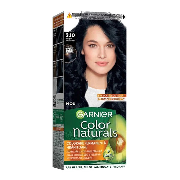 Garnier Color Naturals Vopsea de Par Permanenta, 2.10 Negru Albastruie
