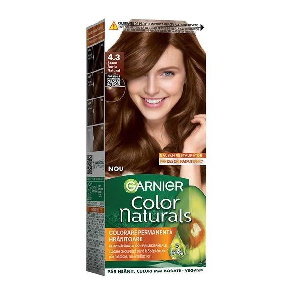 Garnier Color Naturals Vopsea de Par Permanenta, 4.3 Saten Auriu