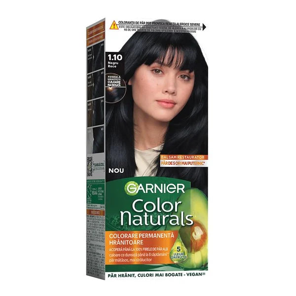 Garnier Color Naturals Vopsea de Par Permanenta, 1.10 Negru Rece