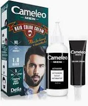 Vopsea pentru Par, Barba și Mustata Barbati Cameleo 1.0 Black, Delia Cosmetics, 30ml