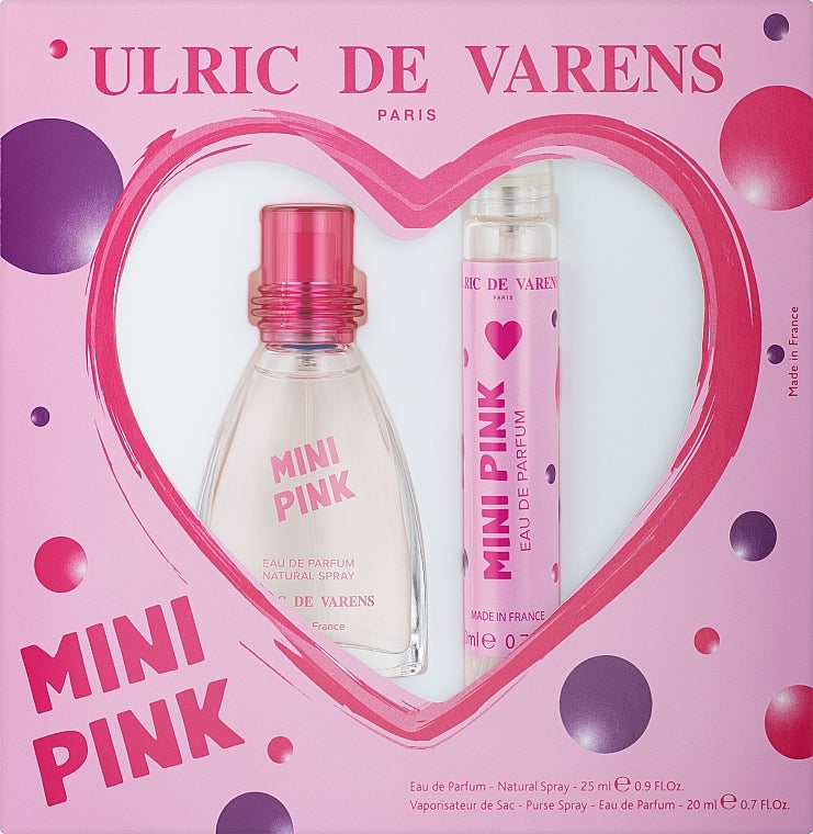 Set Ulric De Varens Mini Pink pentru Femei - Apa de Parfum 25ml si Deodorant 20ml